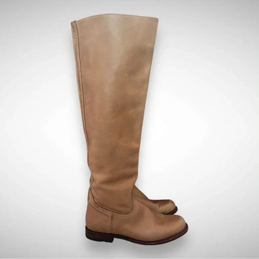 SENDRA Women's Tan Leather Tall Riding Boots Size 6.5 |‎ EUC